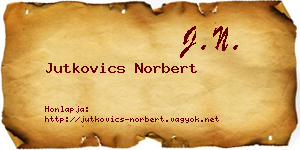 Jutkovics Norbert névjegykártya